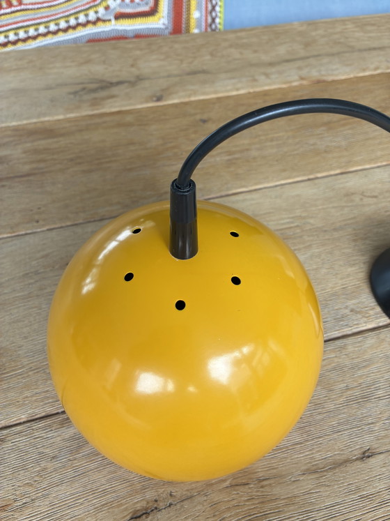Image 1 of Vintage Spaceage Kugel pendant lamp, Seventies, in ochre yellow