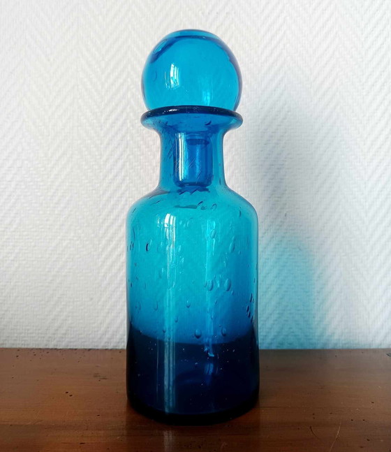 Image 1 of 4 bottiglie da farmacia in vetro blu vintage