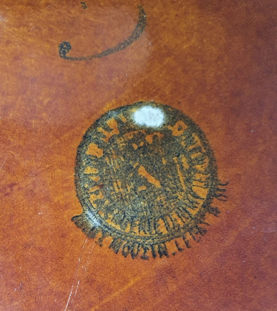 Image 1 of Antique A.Mouzin-Lecat majolica can - ca 1900 - in good condition