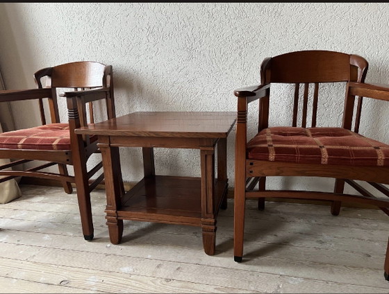 Schuitema Art Nouveau Armchairs – Textile, Wood (photo 2 of 7)