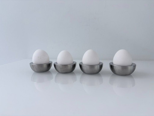 Lot de 4 coquetiers en acier inoxydable – design minimaliste