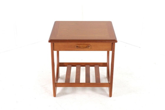 Image 1 of G Plan side table with pull-out drawer vintage