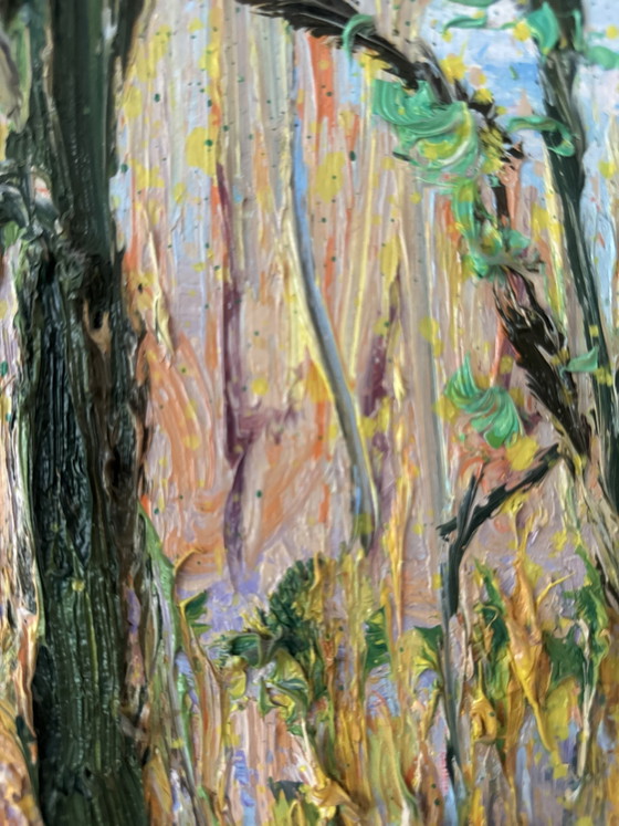 Gertjan Scholte-Albers. Stagno nel bosco | Olio su tela | 200 x 60 cm – Dipinti e disegni, Wood, Cotton (photo 5 of 5)