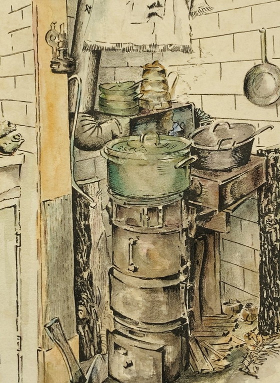 van Oosten - Küchenszene - 1945 - Radierung – Lithographien & Drucke, Papier (photo 5 of 5)
