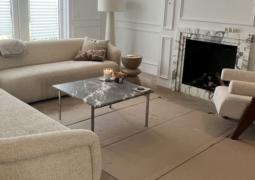 Vintage Marble Coffee Table With Chrome Legs