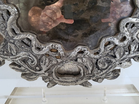 Image 1 of MAGNIFICENT VINTAGE ANTIQUE MIRROR WITH SNAKES ON A PLEXIGLAS BASE, 1970
