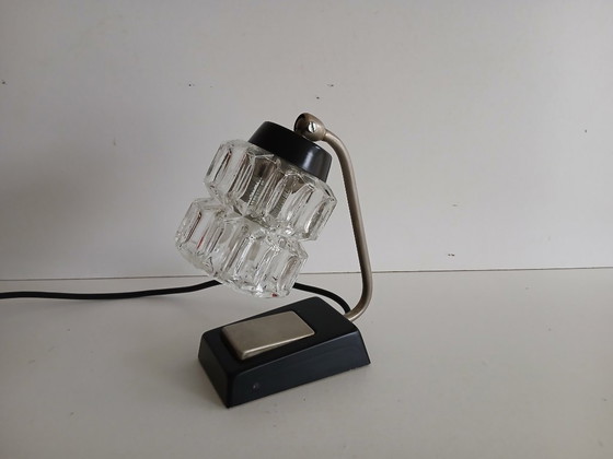 Lampada da Comodino, Lampada da Tavolo, Richard Essig, Vintage, Lampade da tavolo, Metallo, Vetro, Nero (foto 4 di 7)