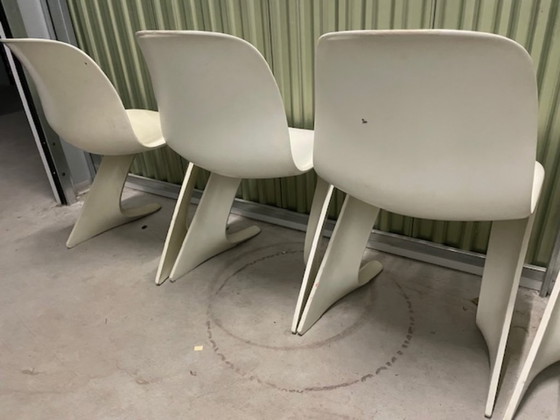 Image 1 of 5 Chairs Set Original Kangaroo Z Ernst Moeckl Horn Collection White Baydur