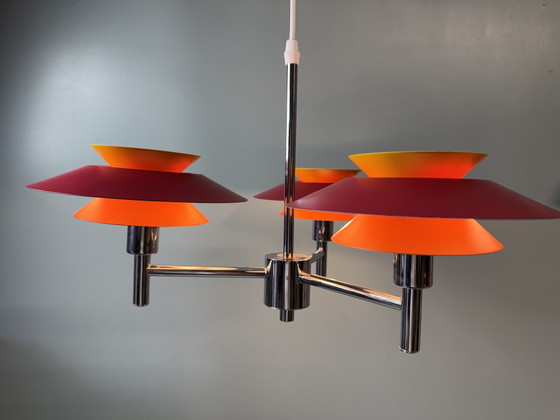 Kleurrijke Deense Design Hanglamp - Vintage Scandinavisch – Hanglampen, Metal (photo 9 of 15)