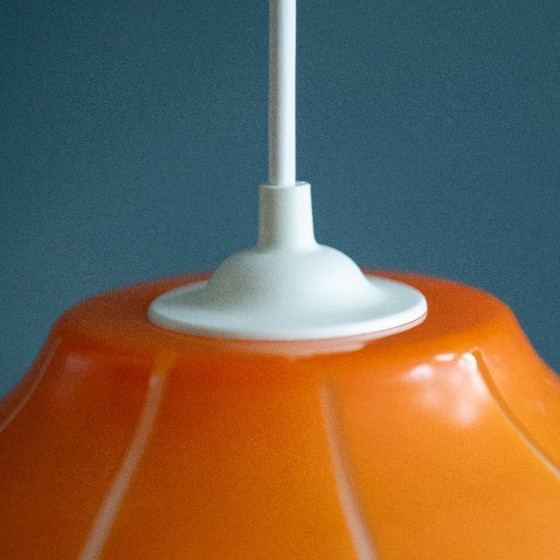 Image 1 of Lámpara colgante retro de cristal naranja