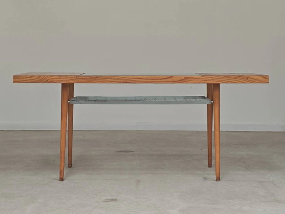 Wood, metal and glass coffee table by Jitona 1960 – polished steel, Mid Century Modern (photo 4 of 16)