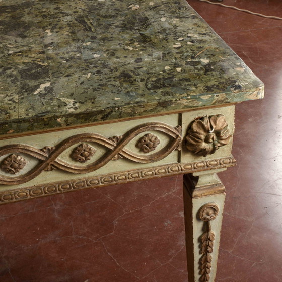 Louis XIV Lacquered Wood Console Writing Desk, 17th Century, Scagliola Top, Multi Color, Barok (photo 30 of 33)