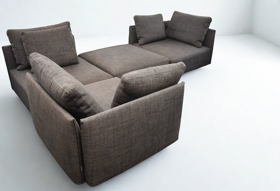 Image 1 of Wunderschönes, exklusives, modulares Minotti Milano Sofa/Chaiselongue im schlanken Design
