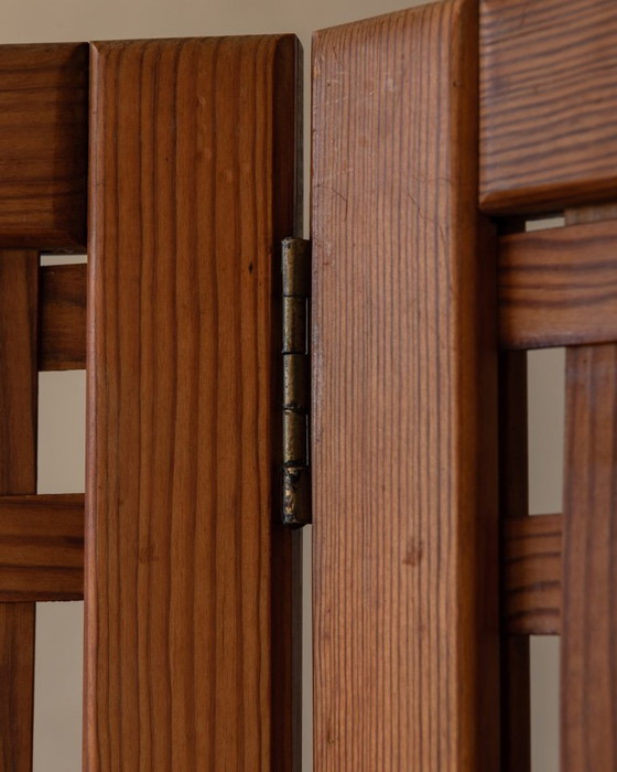 Image 1 of Divisorio per stanza vintage in legno di pino, divisorio per stanza a 3 parti