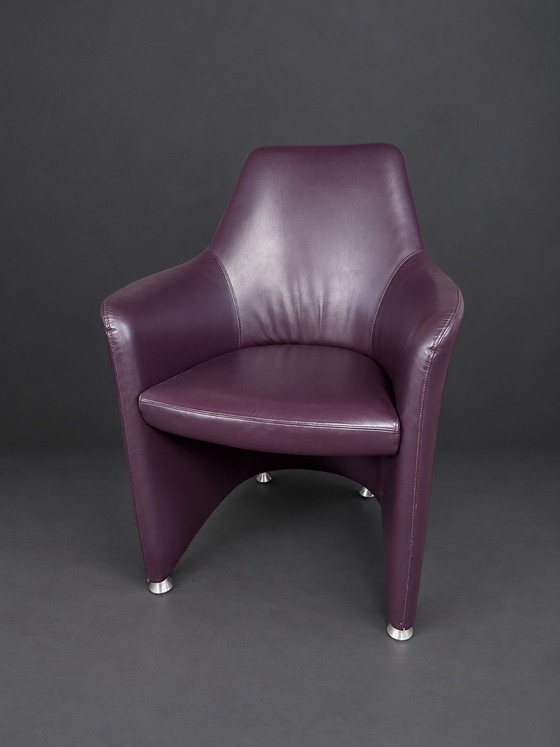 Leolux Lirio eetkamerstoel, Eetkamerstoelen, Leer, Paars (foto 4 van 6)