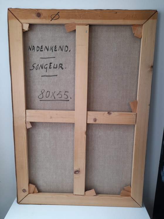 Image 1 of "Songeur" oil on canvas signed Gaston Relens