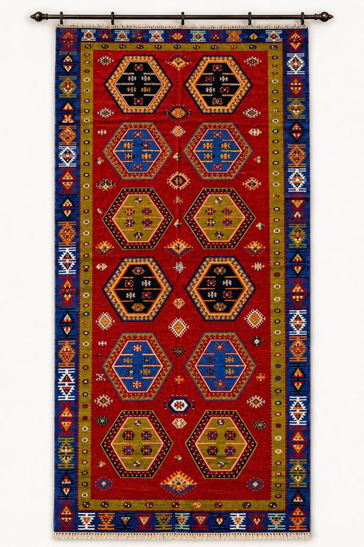 Antieke Turkse Sarkisla Kelim, Antiker Anatolië hier Sarkisla Kelim 372 x 140 cm