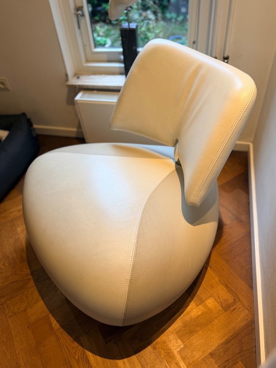 Leolux Pallone, Sessel, Leder, Metall, Creme, Modern (Foto 2 von 5)