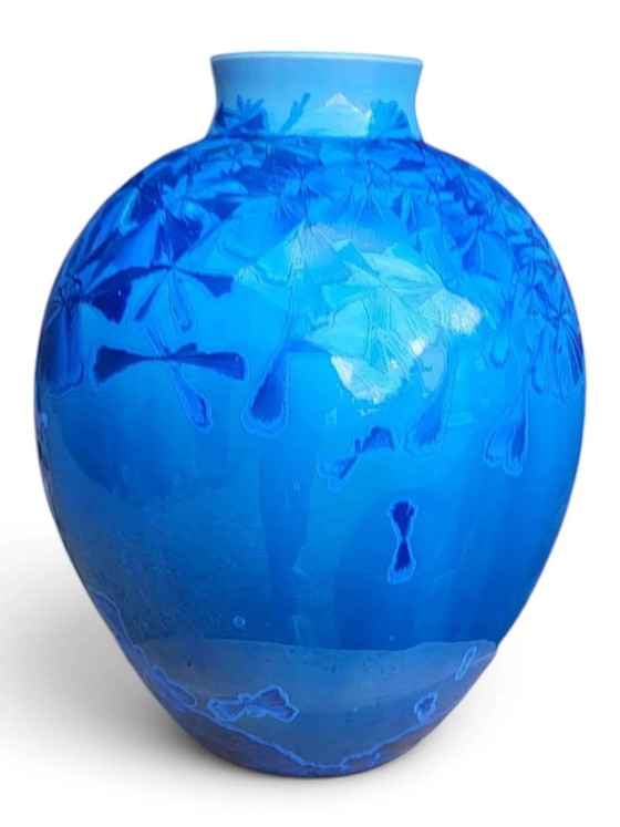 Jarrón de porcelana esmaltada con cristalizaciones azules, Patrice Lusardi – Jarrones, Porcelain (photo 15 of 15)