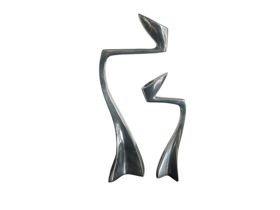 Image 1 of Set van twee Arclumis Swan kandelaars Matthew Hilton Londen aluminio