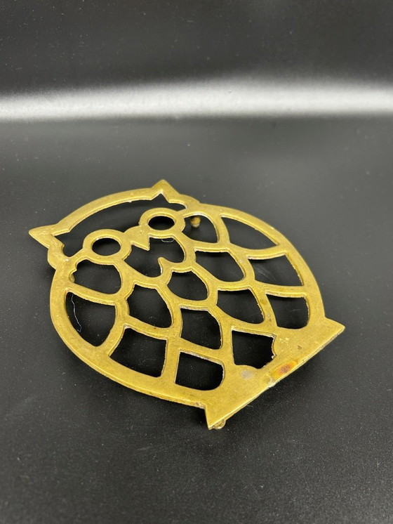 Image 1 of brass owl trivet