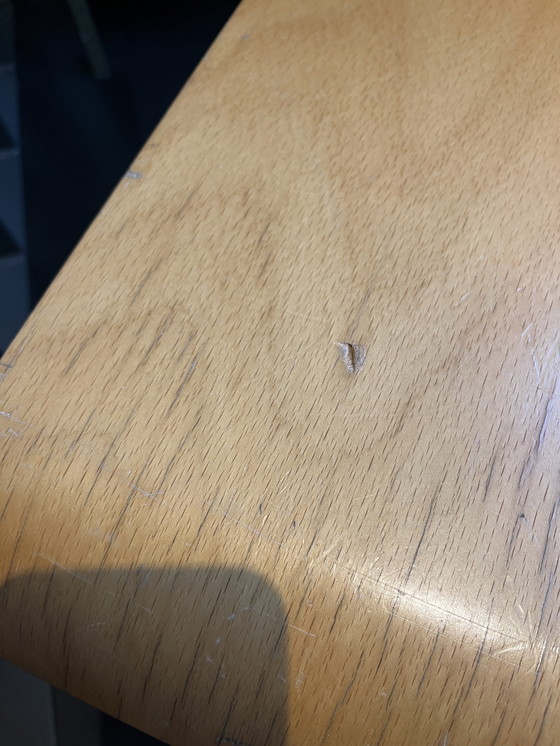 Image 1 of Solid wood chair with steel base