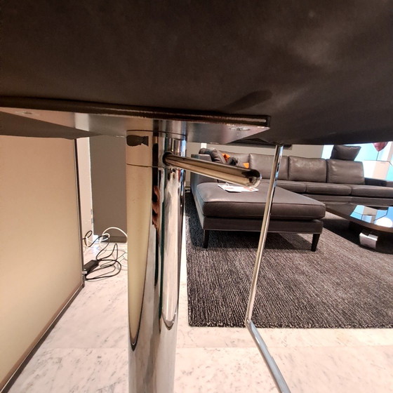 Image 1 of Sgabello da bar Draenert Nobile in pelle nera regolabile