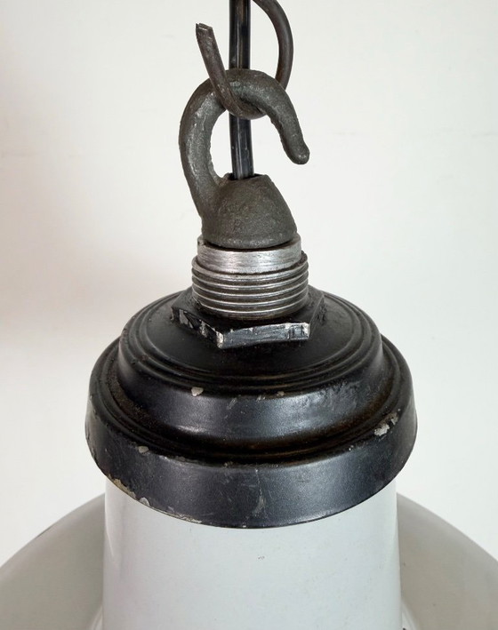Image 1 of Suspension industrielle en émail gris, années 1960