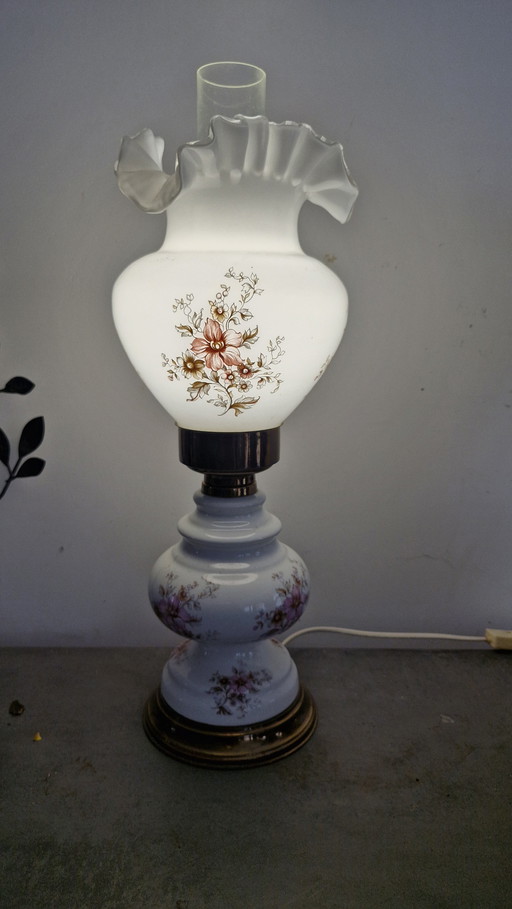 Ancienne lampe opaline 