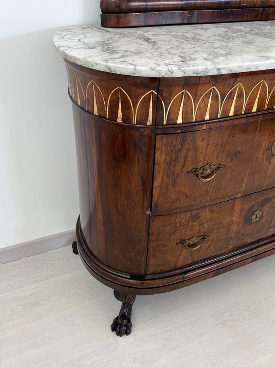 Image 1 of Cassettone - Noce - Comò con specchiera