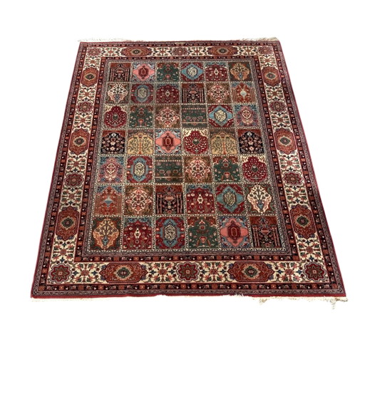 Vintage Moud Garden hand-knotted Persian rug Iran