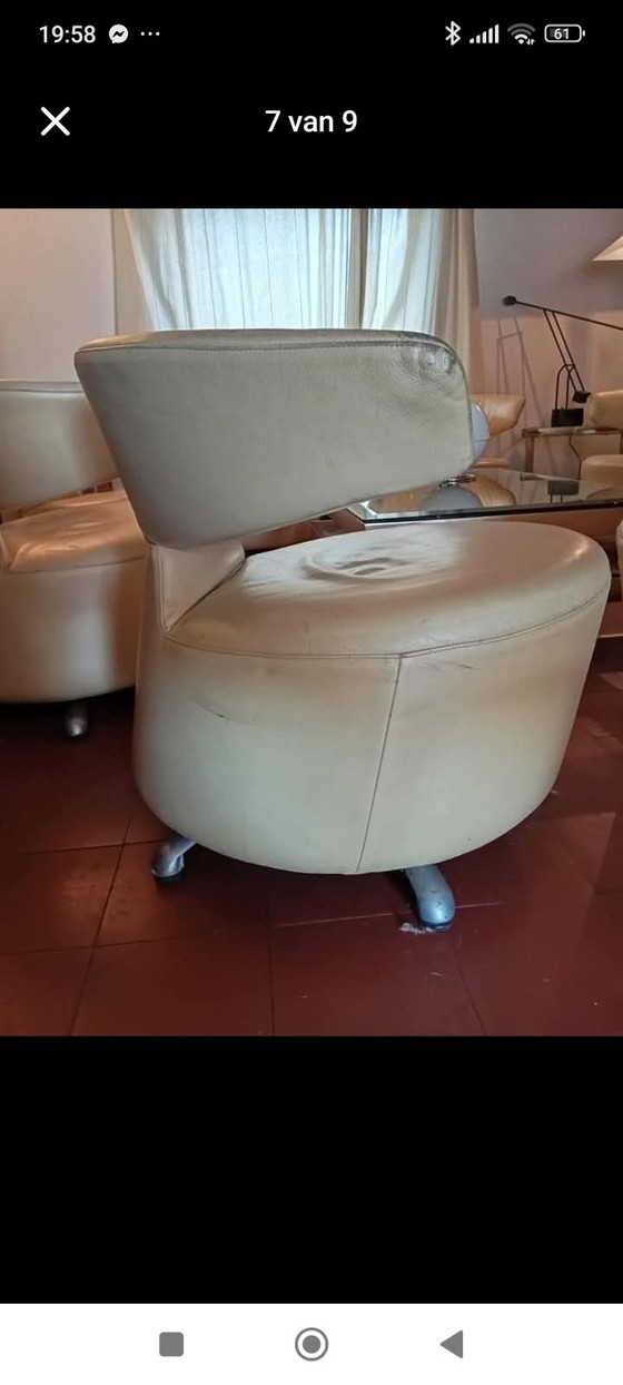 Image 1 of 6 poltrone di design in pelle di Cassina per Toshiyuki Kita