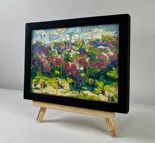 Original Oil Painting Colorful Trees Landscape Spring colors