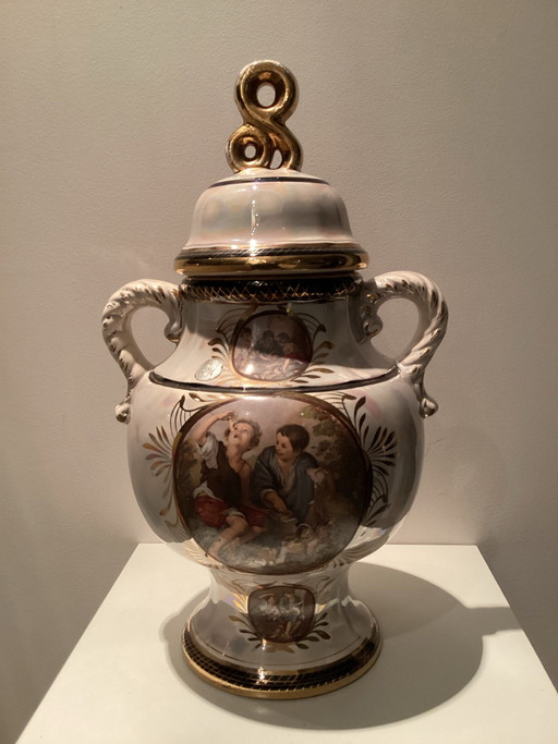Jarrón decorativo con tapa de Hubert Bequet de los años 50 o 60.