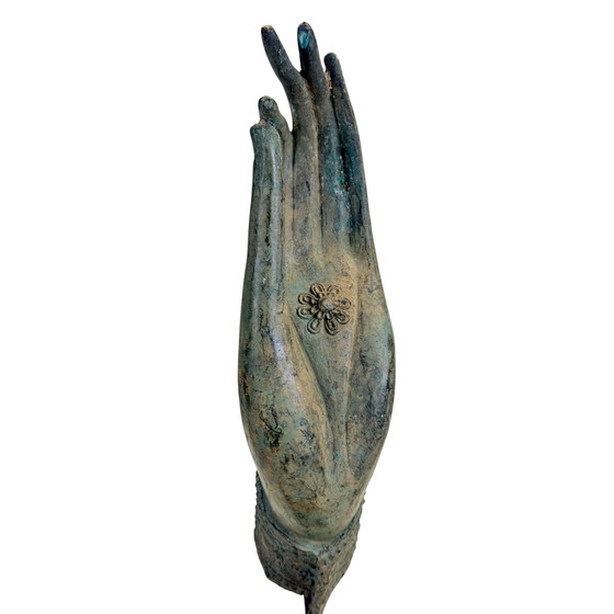 Antigua mano de Buda tailandesa de bronce – Vitarka Mudra – Siglo XIX – Esculturas, Bronze (photo 8 of 8)