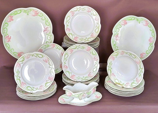U&C Sarreguemines TIRCIS Servizio Art Nouveau – servies, Porcelain