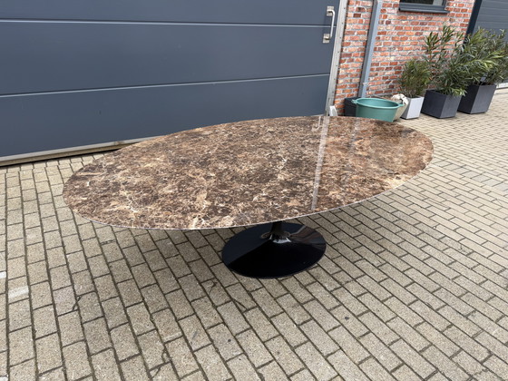 Image 1 of Original oval Knoll Tulip dining table (244x137cm) Emperador