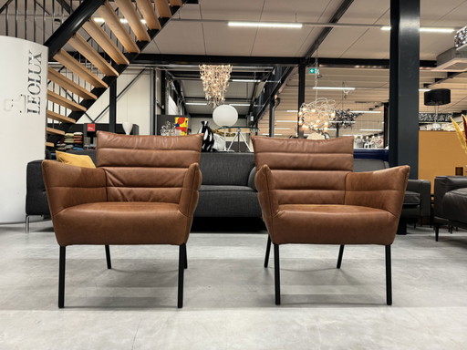 2 Label Van den Berg Cocoon Armchairs brown leather