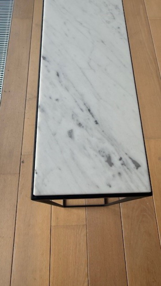 Image 1 of Console gietijzer zwart met marmeren blad 