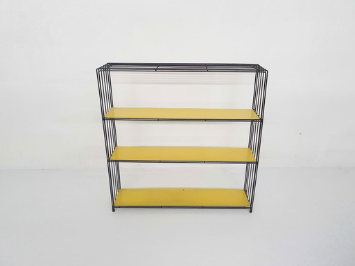 Tjerk Reijenga für Pilastro, Raumteiler oder Bücherregal aus schwarzem und gelbem Metall, Niederlande 1960er Jahre