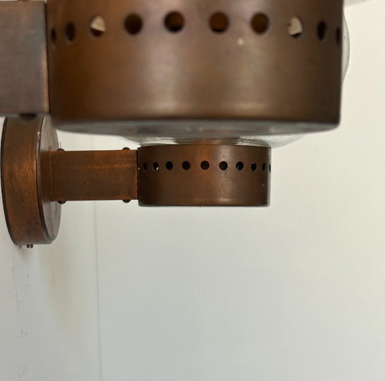 Image 1 of Paire d’appliques vintage, cuivre et verre bullé, BEGA Allemagne 1970