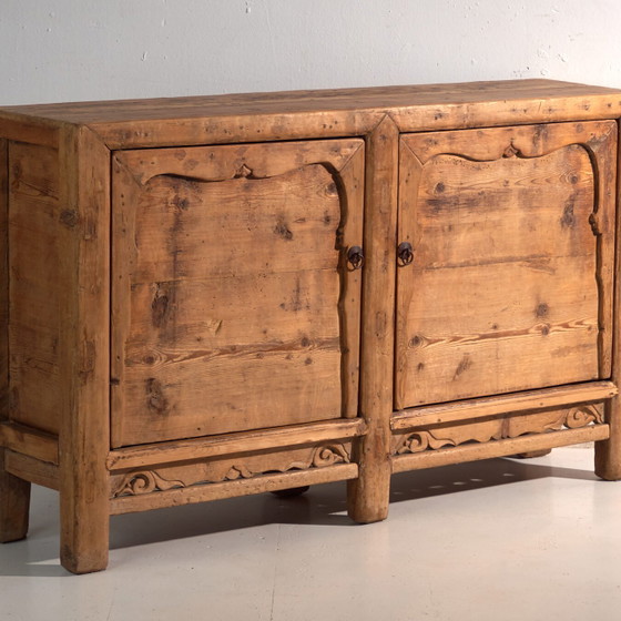 Antique tall sideboard with two doors (c.1920) – High Boards, Wood (photo 4 of 33)