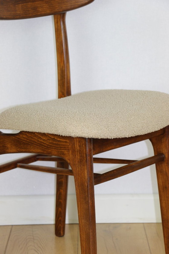 Image 1 of Hałas vintage chairs beige boucle - set of 3