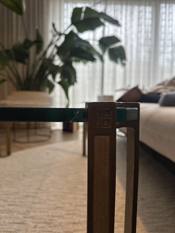 Image 1 of Table basse Peter Ghyczy T24 Pioneer – laiton et verre – années 1970