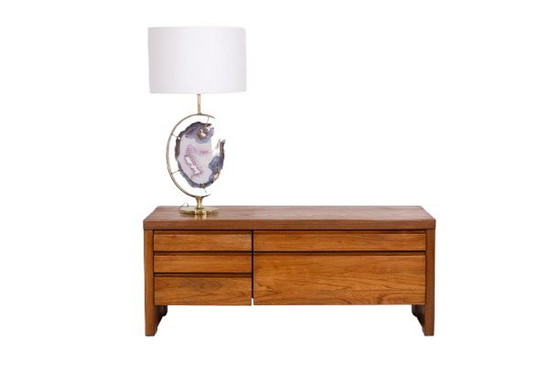 Image 1 of Pierre Chapo. Commode basse en orme blond. Circa 1970.