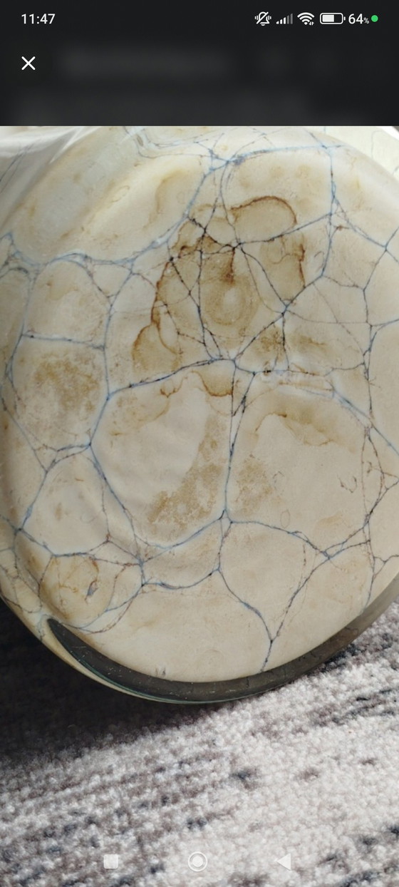 Image 1 of Monumental Makora Krosno Floor Vase – 100cm – 'Tiger Swirl' & Cobalt