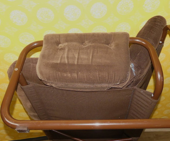 Image 1 of IKEA 3-zits bank 70s "Borkum" CORD & buisframe bruin, ontwerp Johan Bertil Häggström buisframe bank