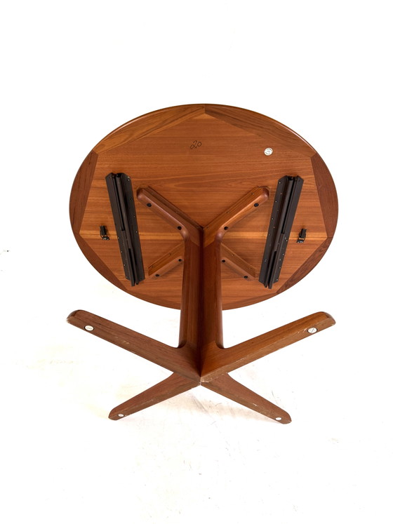 Vintage extendable Danish dining table, Falster Møbelfabrik '60 – Wood, Metal (photo 12 of 15)