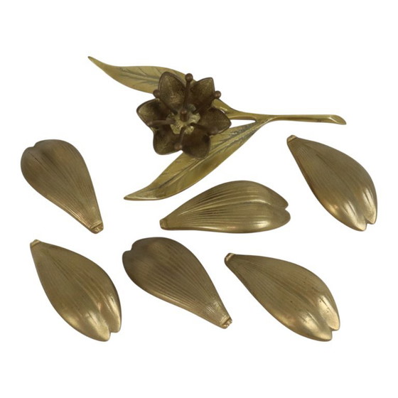 Posacenere con scultura a forma di giglio in ottone, stile metà secolo. – Oggetti decorativi, Brass (photo 4 of 18)