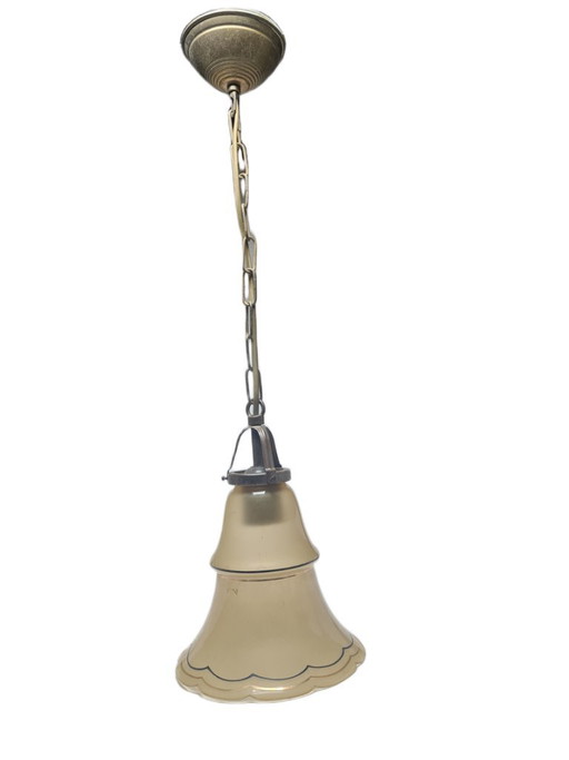 Art Nouveau Ceiling Lamp, Former Austro-Hungarian Empire, 1900s – plafondlampen, Glass, Metal (photo 2 of 12)